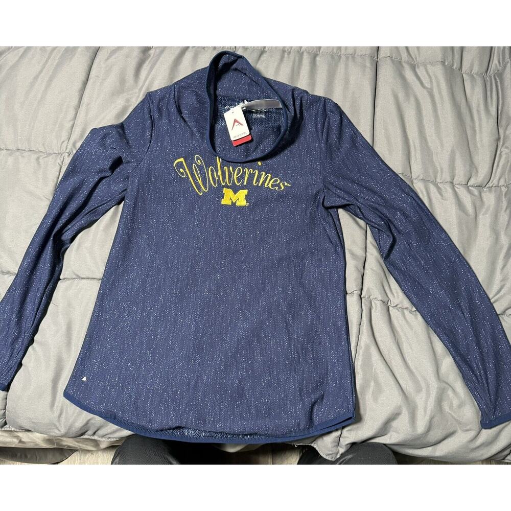 Women's Equalizer Cowl Neck Michigan Wolverines Long Sleeve Shirt Medium